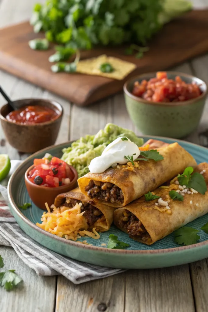 Beef and Bean Chimichangas Recipe