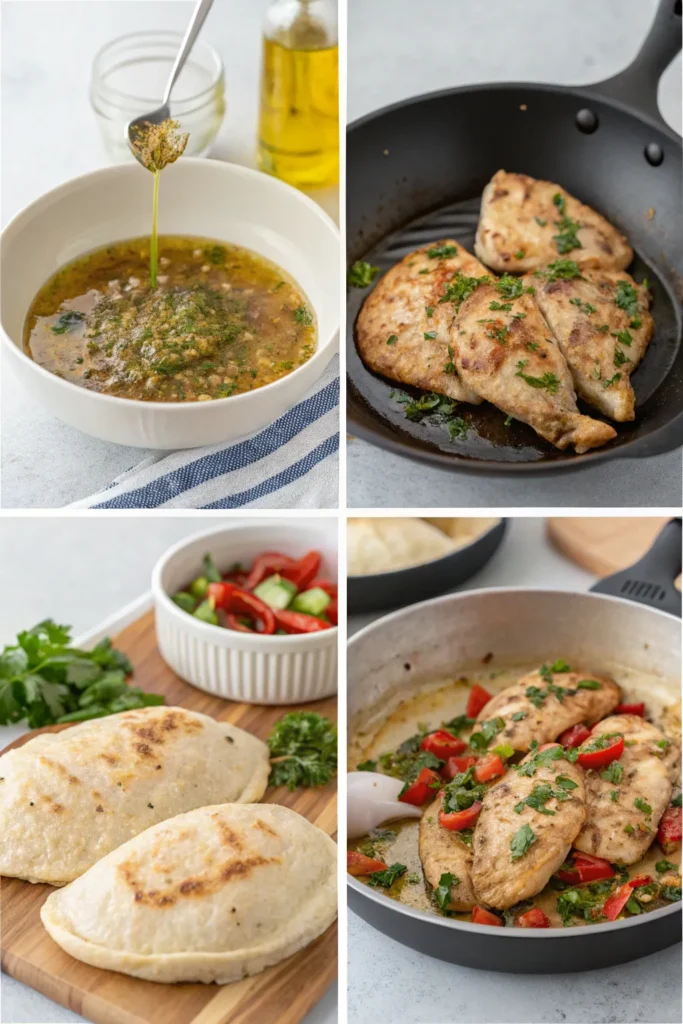step-by-step-chicken pita recipe